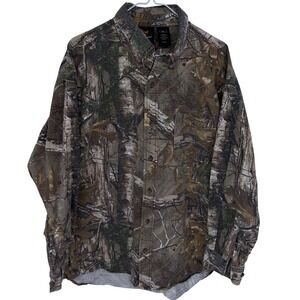 Camo Bushmaster Button Down Hunting Shirt 2XL Mens Realtree Camouflage
